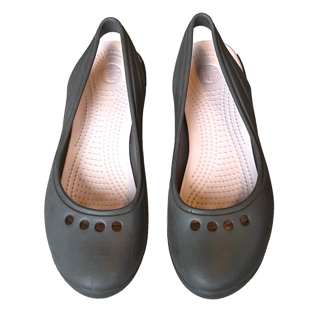 Crocs Tone Skylar Slingback Ballet Flats‎ Brown Pink Womens 8